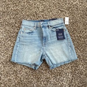 Light wash denim shorts